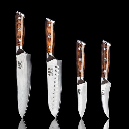 Gudaro - Damaščanski Santoku kuhinjski nož FENG 7,5, 67 slojeva čelika, dužine 18 cm