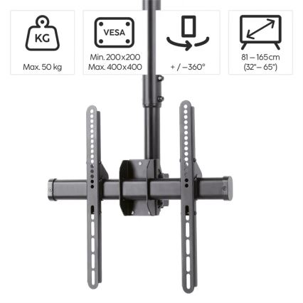 Hama - Stropni nosač za TV okretni 32-65" crna