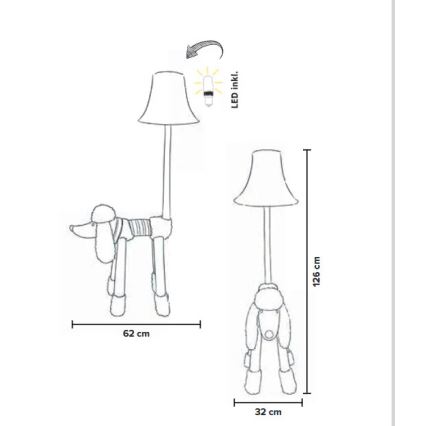 Happy Lamps - LED Dečija podna lampa BELLO LED/5,4W/230V pudlica
