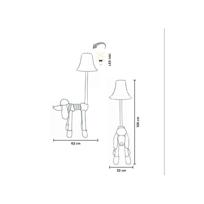 Happy Lamps - LED Dečija podna lampa BELLO LED/5,4W/230V pudlica