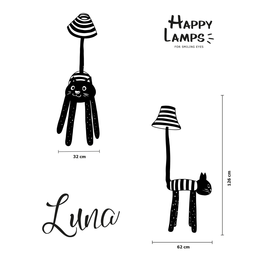 Happy Lamps - LED Dečija podna lampa LUNA LED/5,4W/230V mačka