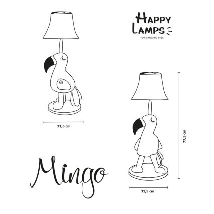 Happy Lamps - LED Dečija podna lampa MINGO LED/5,4W/230V flamingo