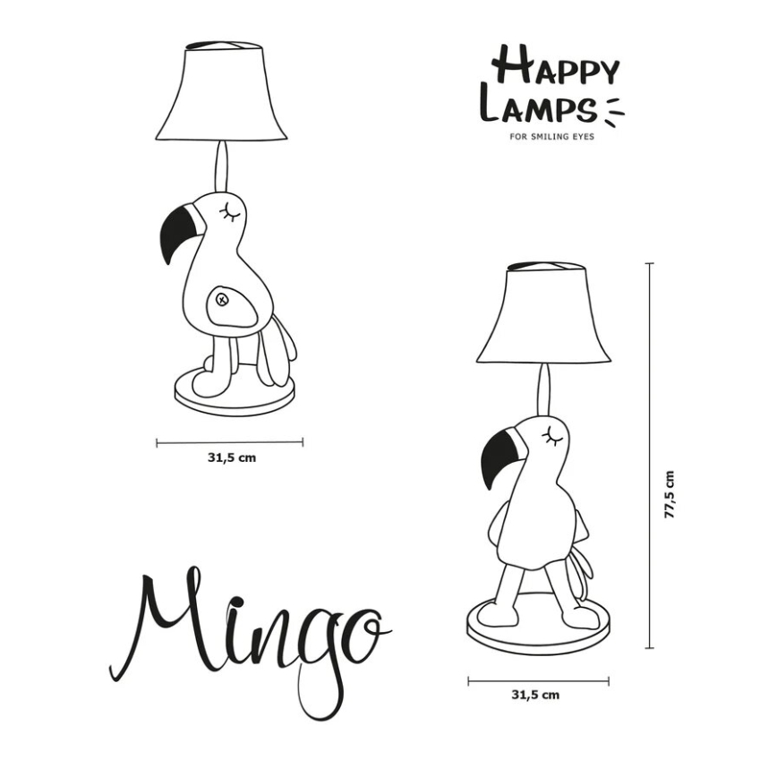 Happy Lamps - LED Dečija podna lampa MINGO LED/5,4W/230V flamingo