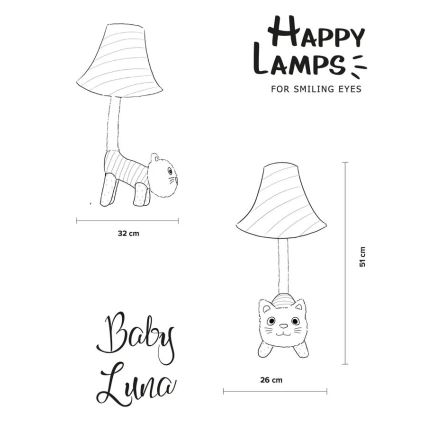 Happy Lamps - LED Dečija stona lampa BABY LUNA LED/5,4W/230V mačka