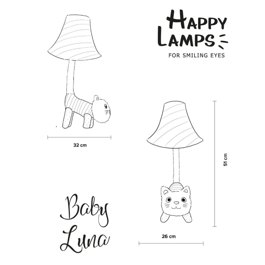Happy Lamps - LED Dečija stona lampa BABY LUNA LED/5,4W/230V mačka