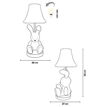 Happy Lamps - LED Dečija stona lampa BENNY LED/5,4W/230V zec