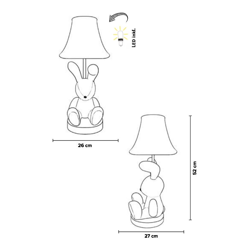 Happy Lamps - LED Dečija stona lampa BENNY LED/5,4W/230V zec
