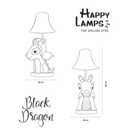 Happy Lamps - LED Dečija stona lampa BLACK DRAGOON LED/5,4W/230V zmaj