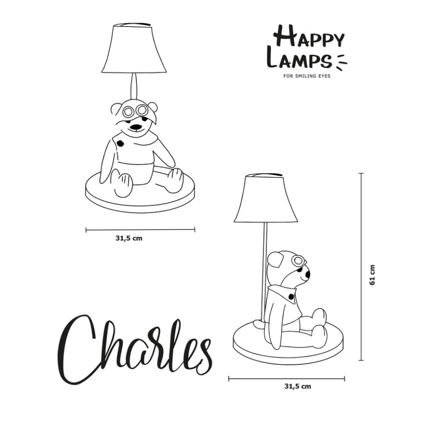 Happy Lamps - LED dečija stona lampa CHARLES LED/5,4W/230V meda