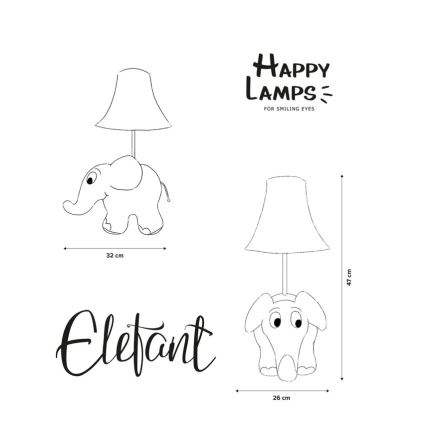 Happy Lamps - LED Dečija stona lampa ELEPHANT FROM SENDUNG MIT DER MAUS LED/5,4W/230V slon