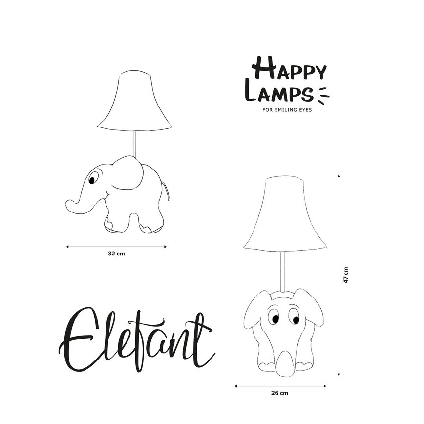 Happy Lamps - LED Dečija stona lampa ELEPHANT FROM SENDUNG MIT DER MAUS LED/5,4W/230V slon