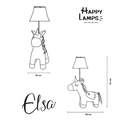 Happy Lamps - LED Dečija stona lampa ELSA LED/5,4W/230V jednorog