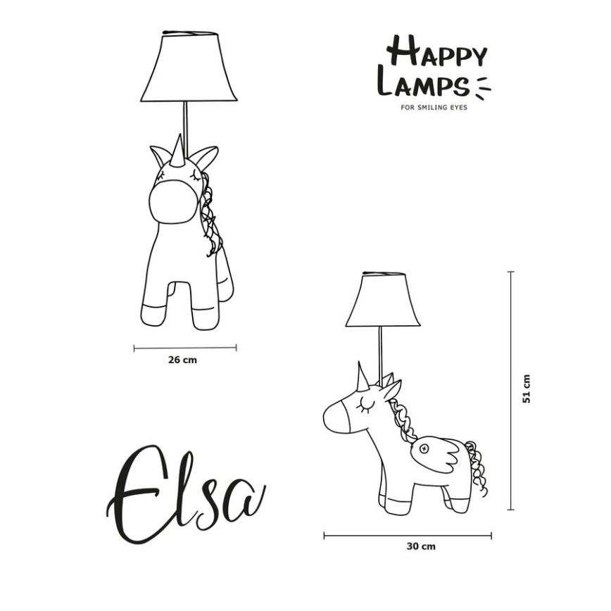 Happy Lamps - LED Dečija stona lampa ELSA LED/5,4W/230V jednorog
