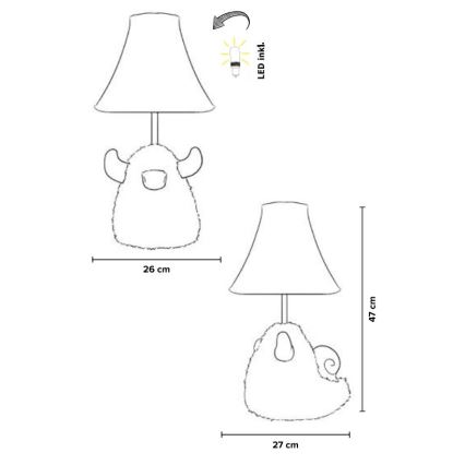 Happy Lamps - LED Dečija stona lampa HUGO LED/5,4W/230V bik