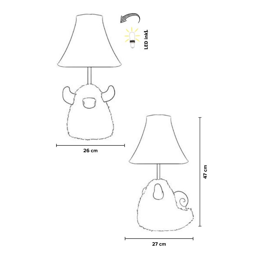 Happy Lamps - LED Dečija stona lampa HUGO LED/5,4W/230V bik