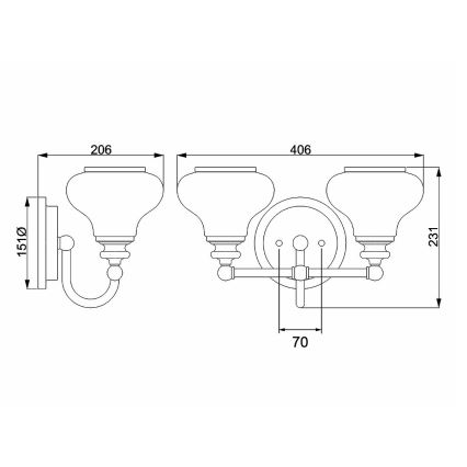 Hinkley - LED kupatilsko svetlo AINSLEY 2xG9/3W/230V IP44