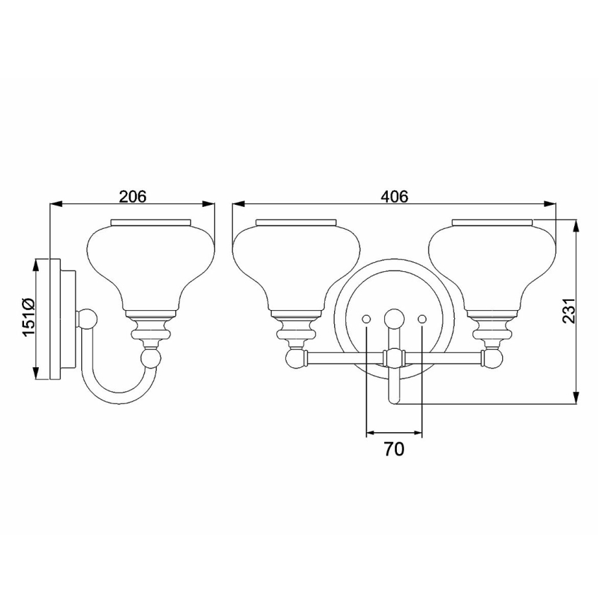 Hinkley - LED Lampa za kupatilo AINSLEY 2xG9/3W/230V IP44