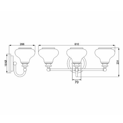 Hinkley - LED Zidna lampa za kupatilo AINSLEY 3xG9/3W/230V IP44