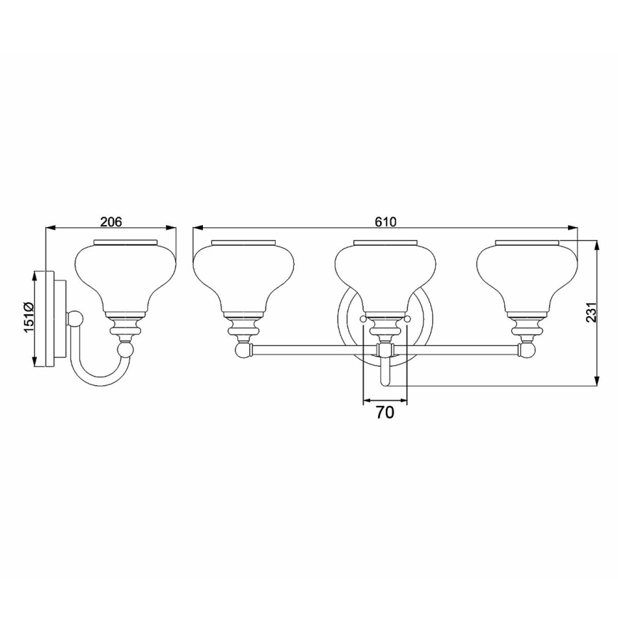Hinkley - LED Zidna lampa za kupatilo AINSLEY 3xG9/3W/230V IP44