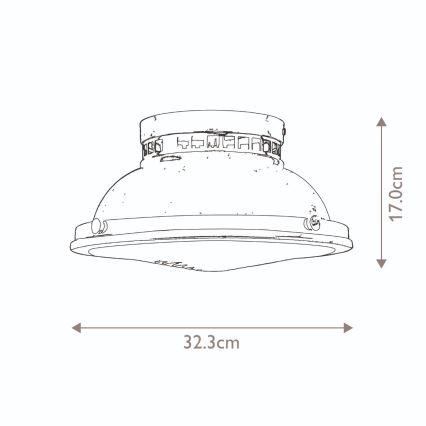 Hinkley - Plafonjera AMELIA 2xE27/40W/230V crno/mesing