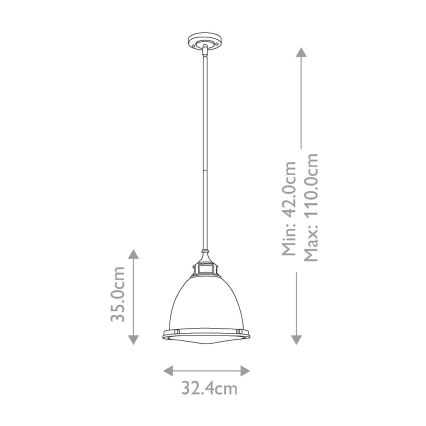 Hinkley - Viseći luster AMELIA 1xE27/60W/230V sjajni krom