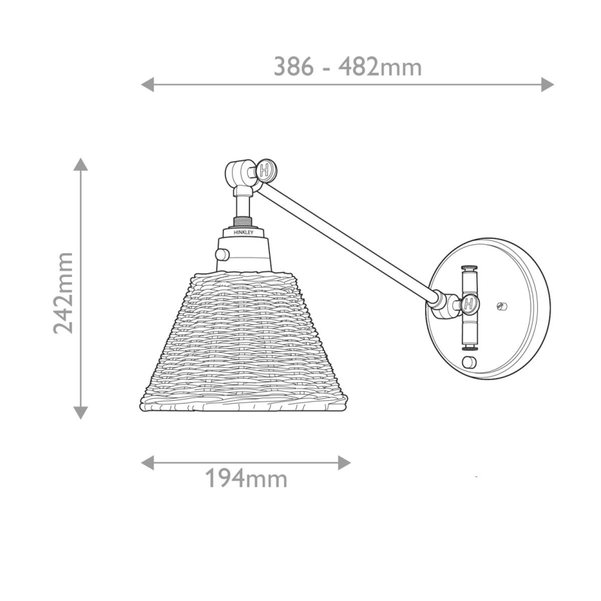 Hinkley - Zidno spot svetlo ARTI 1xE27/60W/230V zlatno/smeđe
