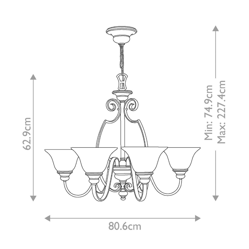 Hinkley - Luster na lancu CELLO 6xE27/60W/230V