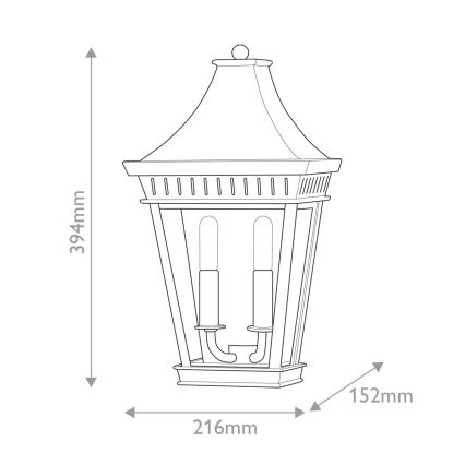 Hinkley - Spoljna zidna svetiljka CHAPEL HILL 2xE14/40W/230V IP44 crna