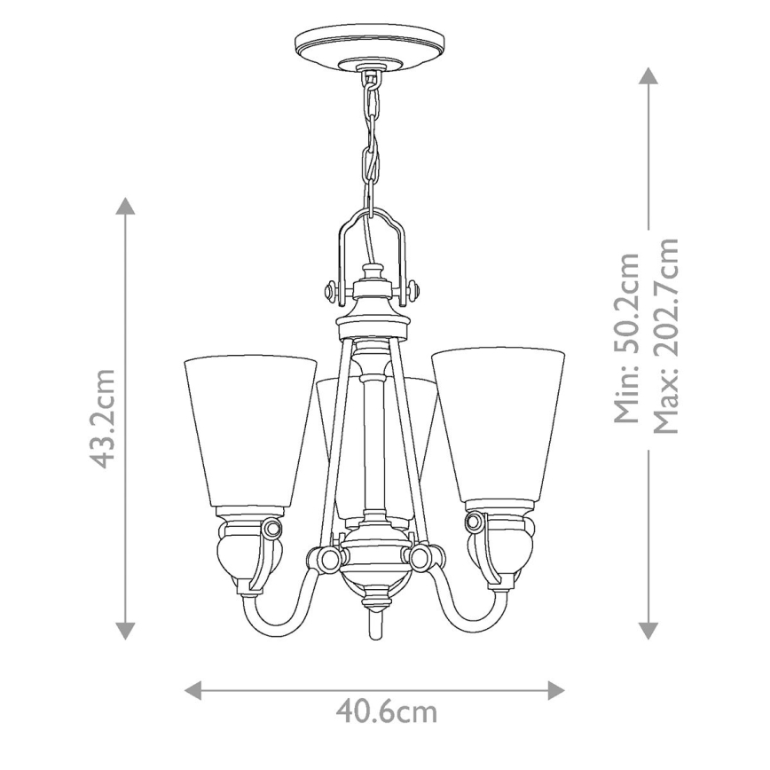 Hinkley - Luster na lancu MAYFLOWER 3xE27/60W/230V