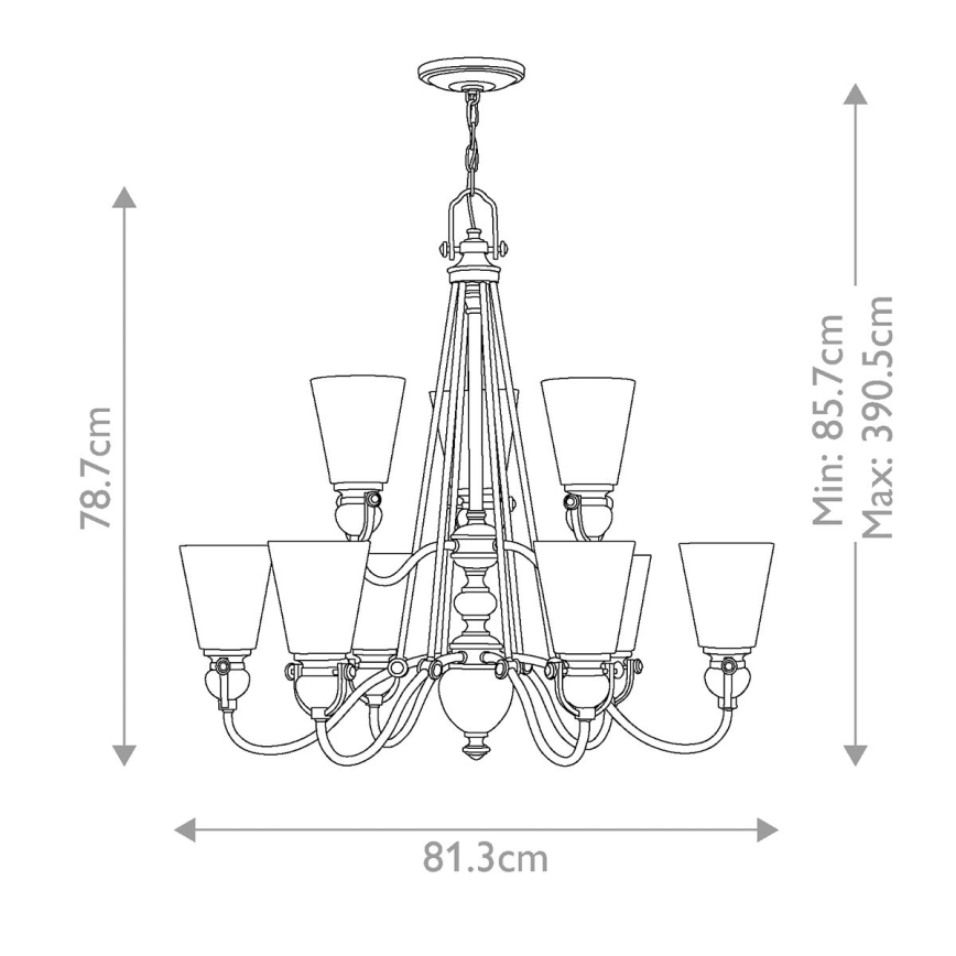 Hinkley - Luster na lancu MAYFLOWER 9xE27/60W/230V
