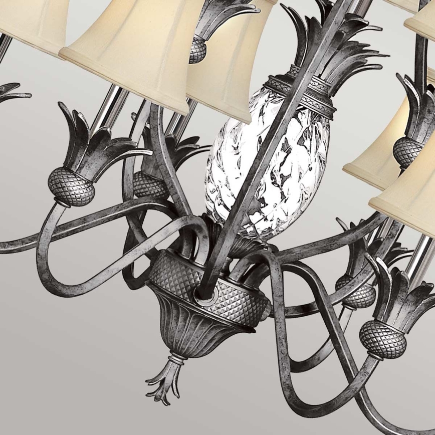 Hinkley - Luster na lancu PLANTATION 10xE14/40W/230V, srebrne boje