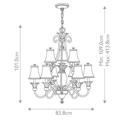 Hinkley - Luster na lancu PLANTATION 10xE14/40W/230V bronzana