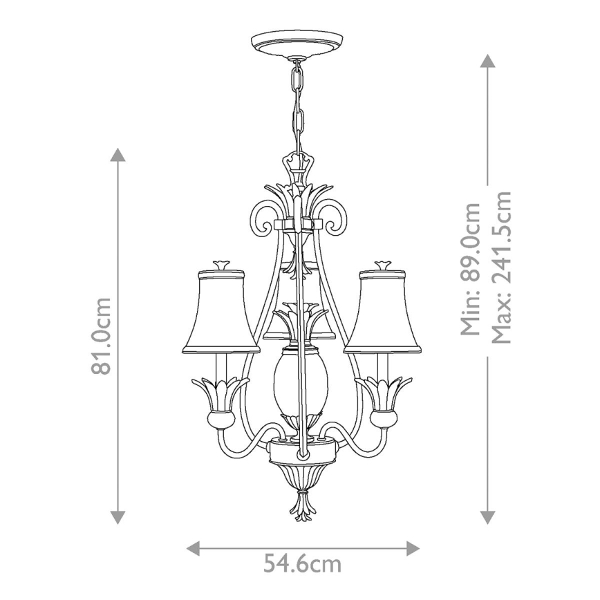 Hinkley - Luster na lancu PLANTATION 4xE14/40W/230V bronzana