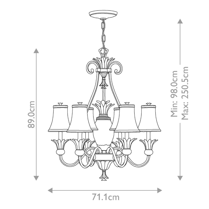 Hinkley - Luster na lancu PLANTATION 7xE14/40W/230V bronzana