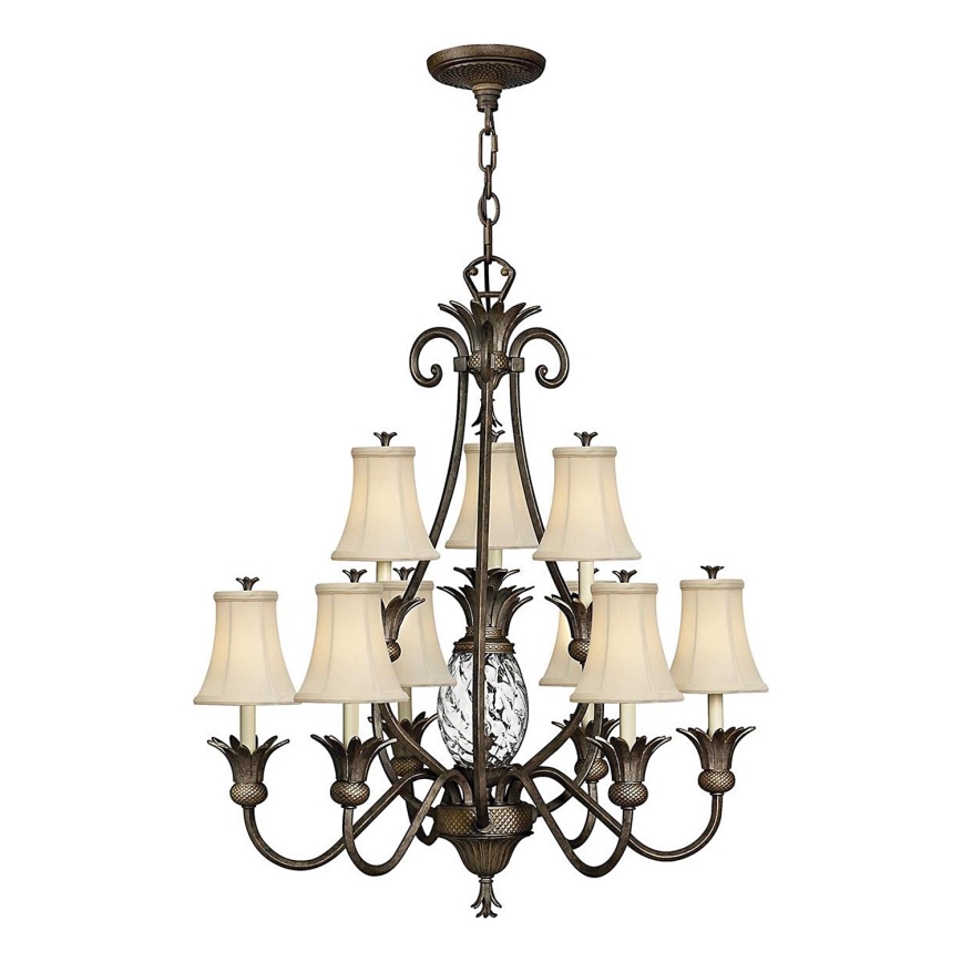 Hinkley - Luster na lancu PLANTATION 10xE14/40W/230V brončani