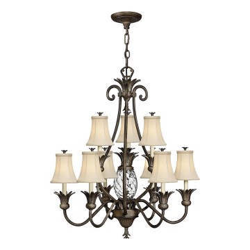 Hinkley - Luster na lancu PLANTATION 10xE14/40W/230V bronzana