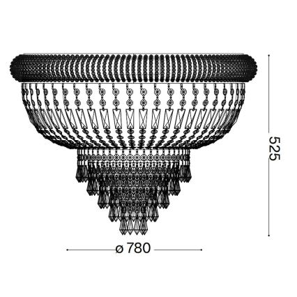 Ideal Lux - Kristalna plafonjera DUBAI 24xE14/28W/230V pr. 78 cm zlatna