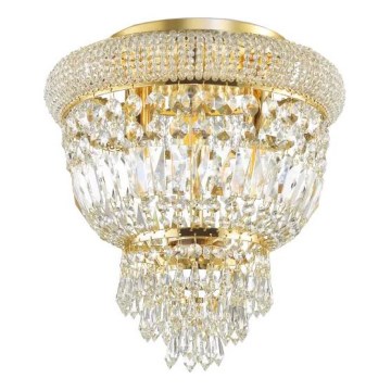 Ideal Lux - Kristalna plafonjera DUBAI 3xE14/28W/230V pr. 32 cm zlatna