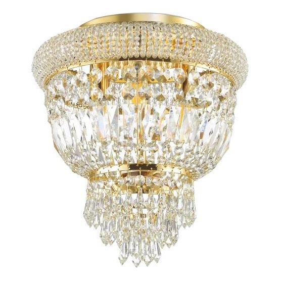Ideal Lux - Kristalna plafonjera DUBAI 3xE14/28W/230V pr. 32 cm zlatna