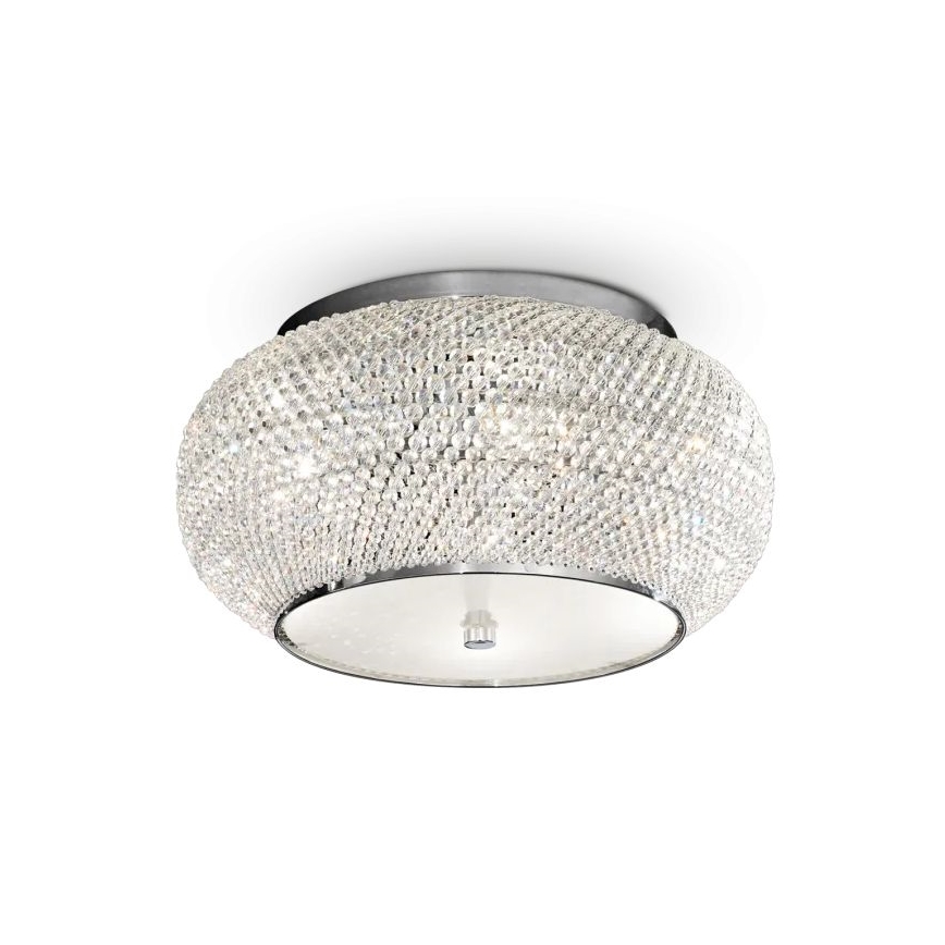 Ideal Lux - Kristalna plafonjera PASHA 6xE14/40W/230V pr. 40 cm sjajni krom