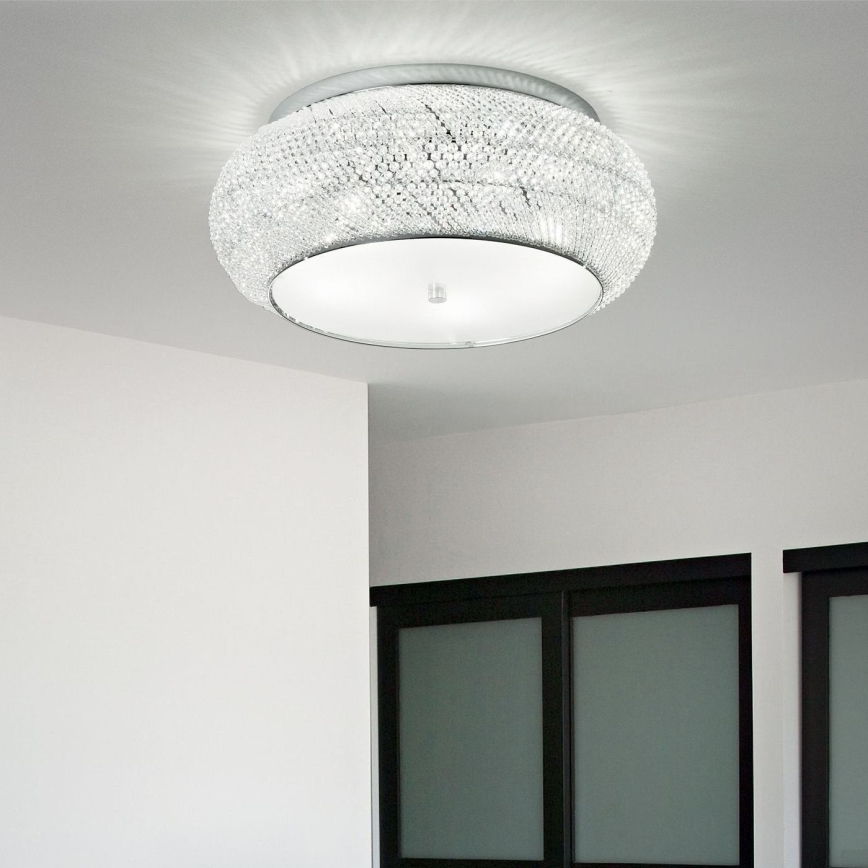 Ideal Lux - Kristalna plafonjera PASHA 6xE14/40W/230V pr. 40 cm sjajni krom