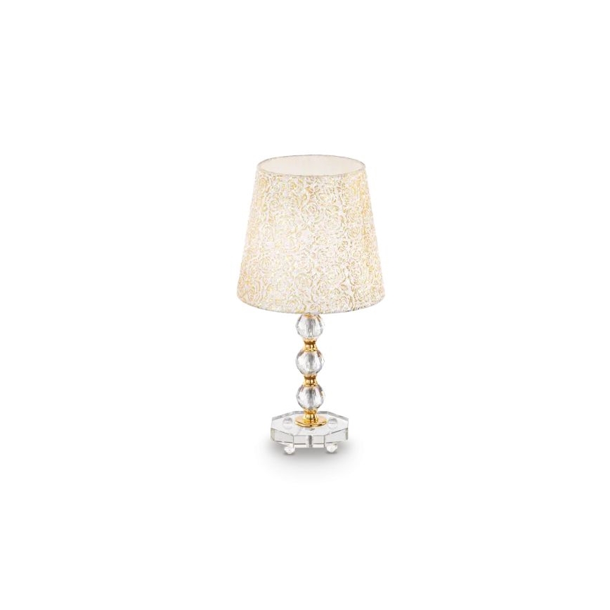 Ideal Lux - Kristalna stona lampa QUEEN 1xE27/60W/230V zlatna