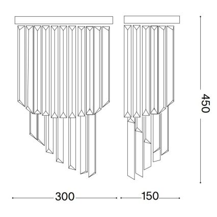 Ideal Lux - Kristalna zidna lampa CARLTON 3xE14/40W/230V sjajni krom