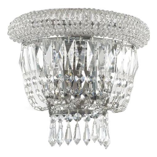 Ideal Lux - Kristalna zidna lampa DUBAI 2xE14/28W/230V sjajni krom