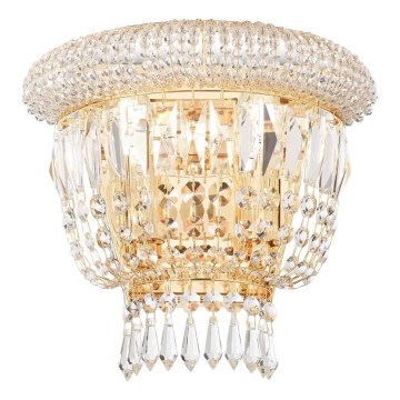 Ideal Lux - Kristalna zidna lampa DUBAI 2xE14/28W/230V zlatna