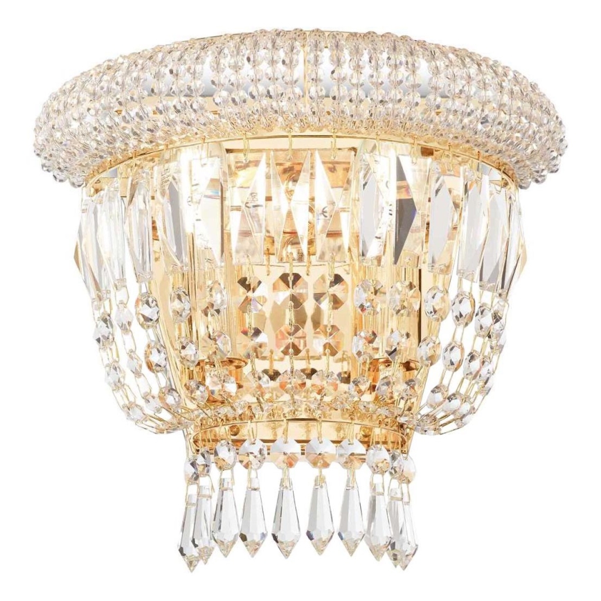 Ideal Lux - Kristalna zidna lampa DUBAI 2xE14/28W/230V zlatna