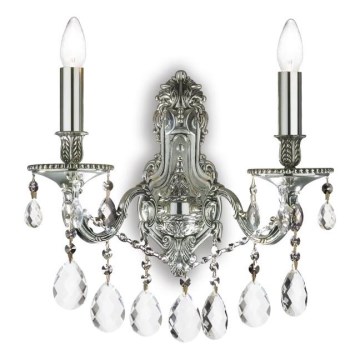 Ideal Lux - Kristalna zidna lampa GIOCONDA 2xE14/40W/230V srebrno