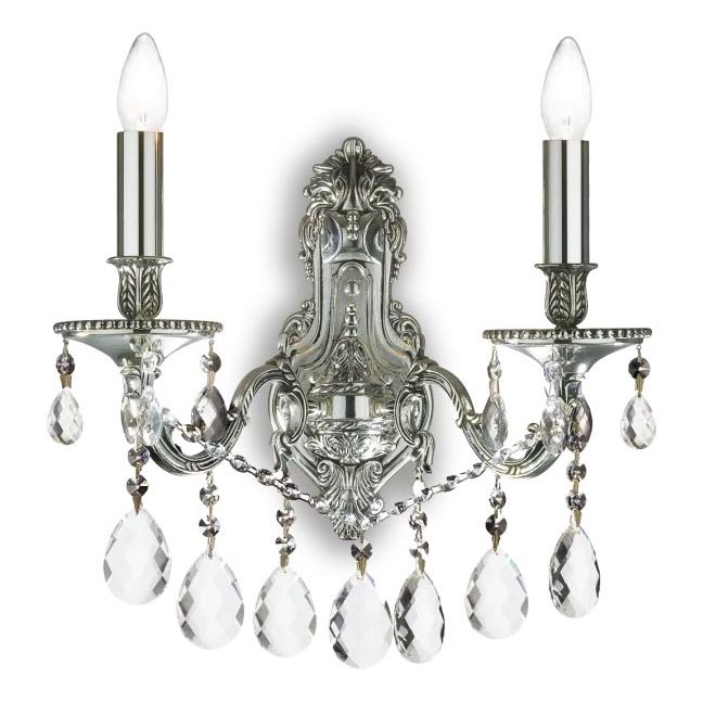 Ideal Lux - Kristalna zidna lampa GIOCONDA 2xE14/40W/230V srebrno