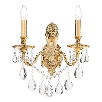 Ideal Lux - Kristalna zidna lampa GIOCONDA 2xE14/40W/230V zlatna