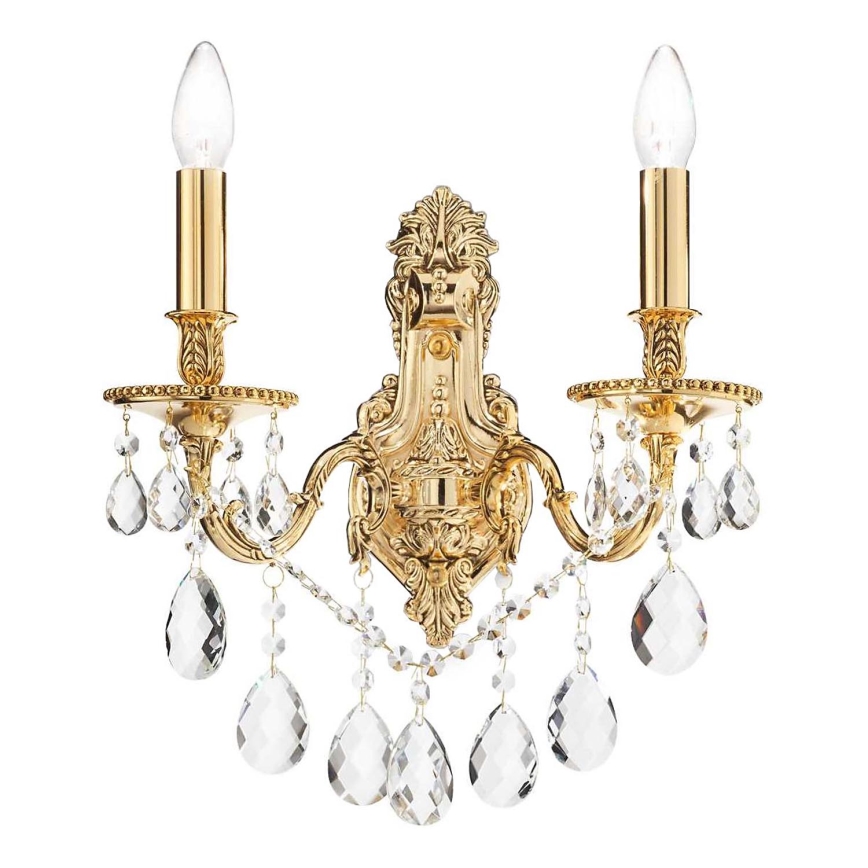 Ideal Lux - Kristalna zidna lampa GIOCONDA 2xE14/40W/230V zlatna